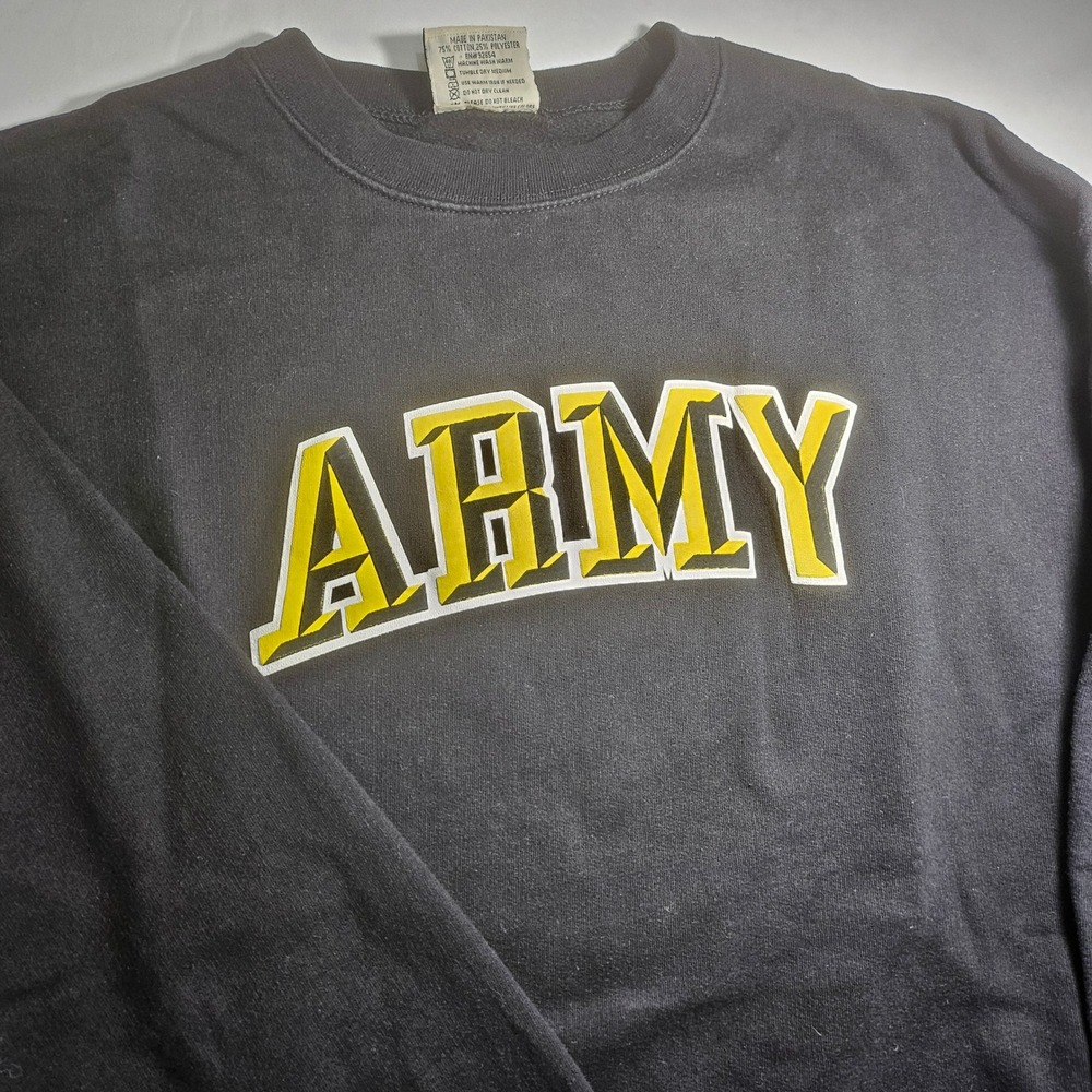 Brothers In Arms Outfitters Mens XL Black Army Graphic Crewneck Sweatshirt
